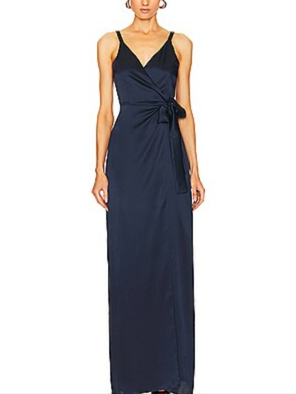 Amanda Uprichard 100% silk Navy Wrap Maxi Dress size XS new without the tag